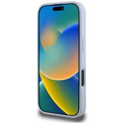 5. Etui Guess Grained Big 4G Logo Small Classic Logo na iPhone 16 Pro Max - niebieskie