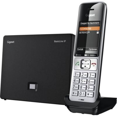 4. Gigaset BasicLine IP + COMFORT 500HX Telefon w systemie DECT Nazwa i identyfikacja dzwoniącego Czarny, Srebrny
