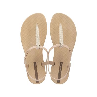 6. Ipanema Sandal Class sandały japonki damskie lekkie beżowe ze złotym