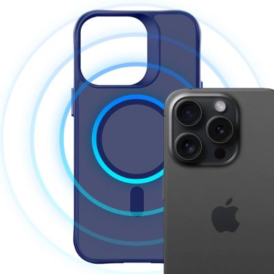 9. Etui 3mk Smoke MagCase na iPhone 16 Pro Max - niebieskie-półprzezroczyste