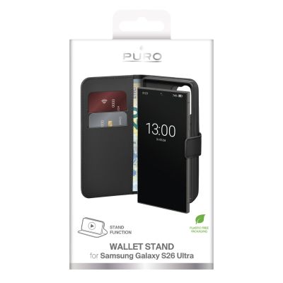 2. Etui ochronne Puro Eco-Leather Case na Samsung Galaxy S26 Ultra z portfelem - czarne