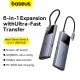 12. HUB USB 6w1 Baseus Metal Gleam Series II USB-A/USB-C/USB-C PD/HDMI/RJ45 - czarny
