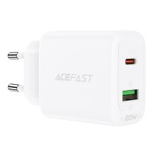 Acefast ładowarka sieciowa USB Typ C / USB 20W, PPS, PD, QC 3.0, AFC, FCP biały (A25 white)