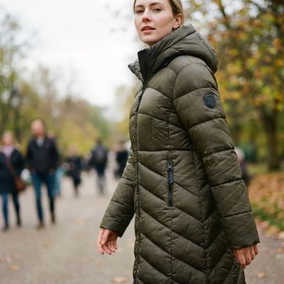 6. Kurtka damska Geographical Norway BLANCHE LONG KAKI DB LADY 0116 KAKI (WZ5491F/GN-KAKI)