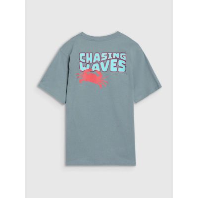 6. T-shirt oversize z nadrukiem chłopięcy 4F 4FJWSS25TTSHM1914-46S