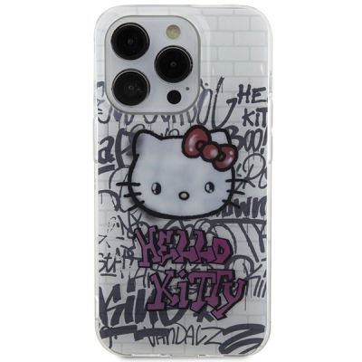 3. Etui Hello Kitty IML Kitty On Bricks Graffiti na iPhone 13 Pro / 13 - białe