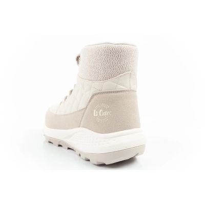 5. Lee Cooper buty sportowe damskie zimowe trekkingowe ocieplane kremowe skóra ekologiczna