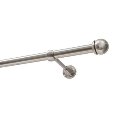KARNISZ POJEDYNCZY FI 19 MM EFEKT STALI NIERDZEWNEJ 200 CM GAŁKA MAX KOWALSKI