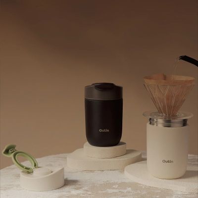 13. Outin OT-TUM-01-TB Kubek podróżny 350 ml Brązowy Stal nierdzewna