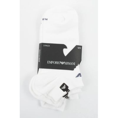 5. Emporio Armani skarpety stopki Calza bawełna białe wygodne 3-Pack