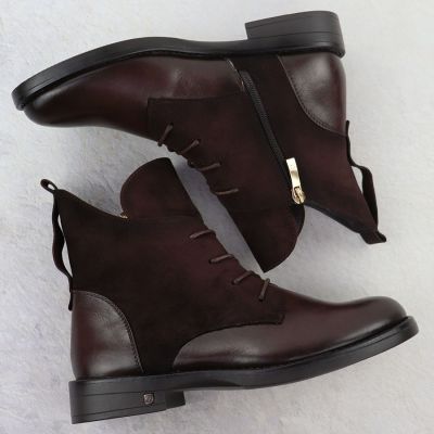 4. Botki zamszowe damskie brązowe Potocki Z25-SZ12080