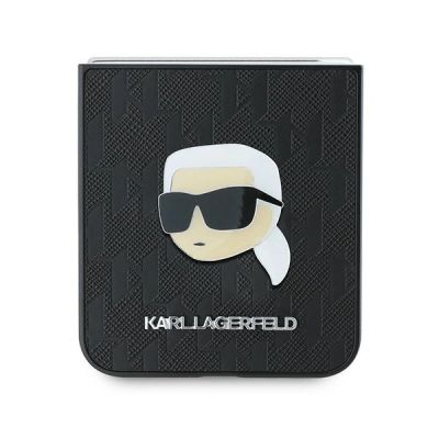 5. Etui Karl Lagerfeld Saffiano Monogram na Samsung Galaxy Z Flip 6 - czarne
