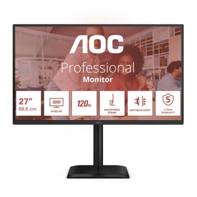 AOC E4 Q27E4CV monitor komputerowy 68,6 cm (27") 2560 x 1440 px Quad HD LED Czarny