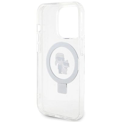7. Etui Karl Lagerfeld Ring Stand Karl&Choupettte MagSafe do iPhone 14 Pro - białe