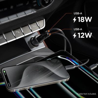 6. Ładowarka samochodowa Spigen Essential EV302 30 W 2-porty USB-A - czarna