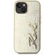 3. Etui Karl Lagerfeld Wrinkled Metal Signature na iPhone 15 - złote