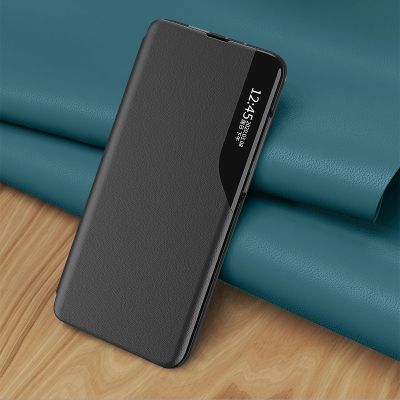 9. Eco Leather View Case elegancki futerał etui z klapką i funkcją podstawki Samsung Galaxy S22+ (S22 Plus) niebieski