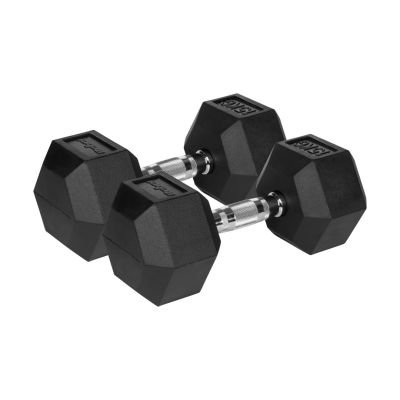 2. Hantle żeliwne gumowane HEX 2x15 kg REBEL ACTIVE