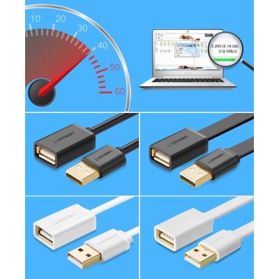 5. Ugreen kabel przewód przejściówka USB (żeński) - USB (męski) 2m czarny (10316)