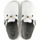 8. Chodaki damskie Birkenstock Boston ESD White skóra naturalna klapki medyczne narrow wąskie (0061378)