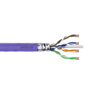 7. Digitus Kabel instalacyjny kat.6, F/UTP, Eca, AWG 23/1, LSOH, 305m, fioletowy, karton
