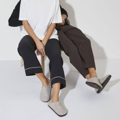 3. Kapcie męskie/damskie ocieplane Birkenstock Zermatt Light Gray z wełnianego filcu regular szerokie (1015092)