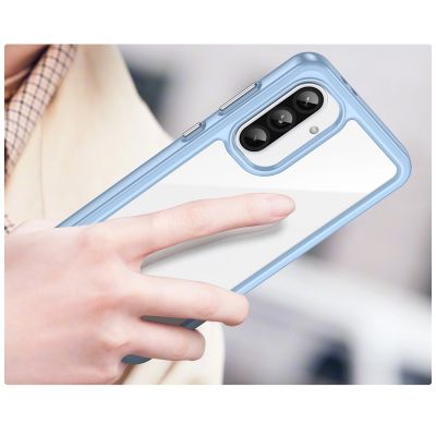 5. Etui Outer Space Case do Samsung Galaxy A56 pokrowiec z elastyczną ramką - niebieskie