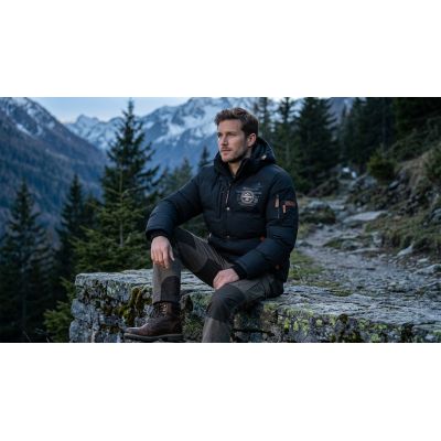 7. Parka męska Geographical Norway VERVEINE BLACK DB MEN 005 (WU5933H/GN-BLACK)