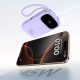 7. Powerbank Baseus EnerFill FC31 20000mAh 45W z wyświetlaczem z kablami USB-C i Lightning - fioletowy