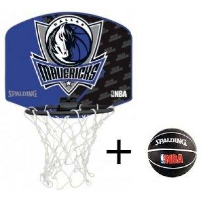 2. Mini tablica SPALDING Dallas Mavericks z piłką