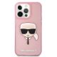 3. Etui Karl Lagerfeld Glitter Karl's Head na iPhone 13 Pro Max - różowe