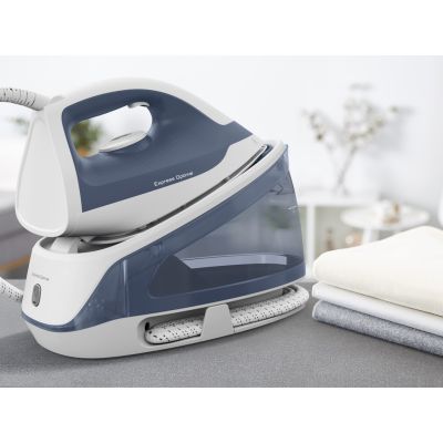 17. TEFAL Steam generator iron | FV2C41E0 Express Optimal | 2400 W | 1.2 L | 5 bar | Auto power off | Vertical steam function | Calc-clean function | Blue/White