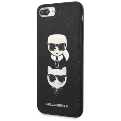 2. Etui Karl Lagerfeld Saffiano Karl&Choupette Head na iPhone 7 Plus / iPhone 8 Plus - czarne