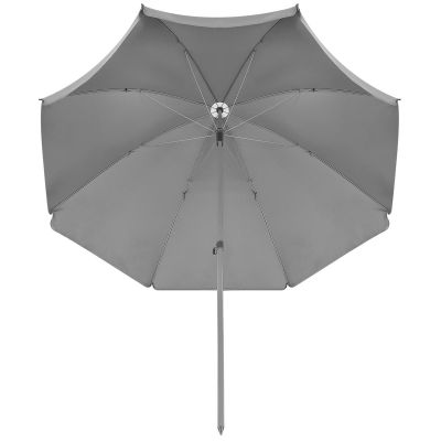 21. ZESTAW MEBLI OGRODOWYCH STÓŁ 4 KRZESŁA I PARASOL SZARY