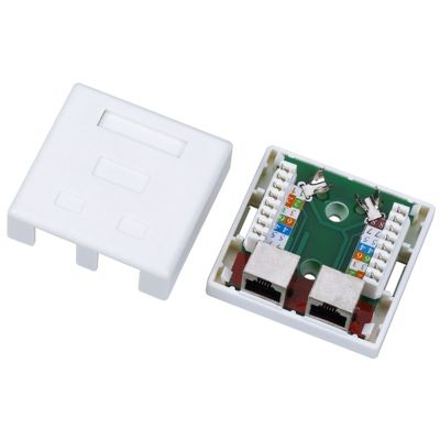 ALANTEC Gniazdo natynkowe STP kat.5e 2xRJ45 GN004 (kolor biały)