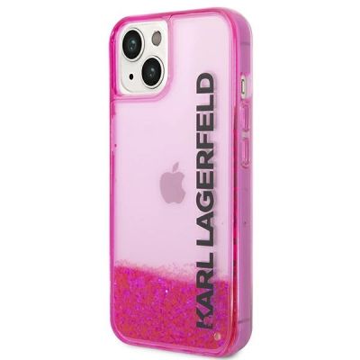 2. Etui Karl Lagerfeld Liquid Glitter Elong na iPhone 14 Plus - różowe