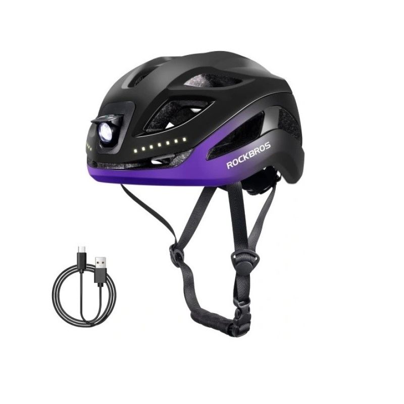 Rockbros kask rowerowy z lampką USB 10110035005