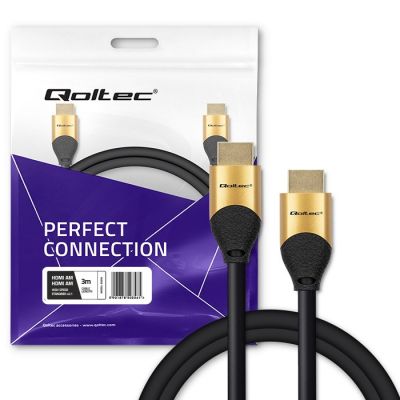 10. QOLTEC KABEL HDMI V2.1 ULTRA HIGH SPEED 8K | 60HZ | 28AWG | GOLD | 3M