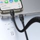 10. Kabel 3w1 Baseus Flash Series 3 100W USB-C - USB-C+USB-C+Lightning 1,5m + 3 x 0,25 m - czarny