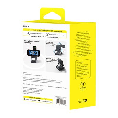 11. Ładowarka bezprzewodowa Baseus PicoGo AF21 3w1 Qi2.2 35W z zasilaczem EU 45W i kablem USB-C 1m - czarna