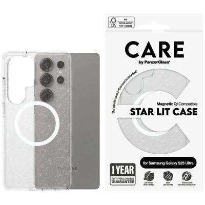 Etui CARE by PanzerGlass Flagship Urban Combat StarLight White QI na Samsung Galaxy S25 Ultra - przezroczyste