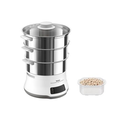 2. Tefal Convenient Series Deluxe VC502D szybkowar parowy 3 kosze, Blat 900 W Stal nierdzewna, Biały
