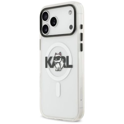 2. Etui Karl Lagerfeld IML Choupette Sketch Logo MagSafe na iPhone 17 Pro - przezroczyste