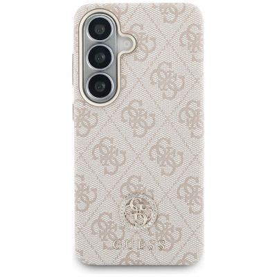 3. Etui Guess 4G Rhinestone Round Logo MagSafe na Samsung Galaxy S26 - różowe
