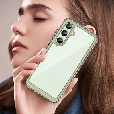 5. Etui silikonowe Outer Space Case z żelową ramką do Samsung Galaxy S24 FE - przezroczysto-czarne