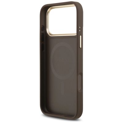 7. Etui Guess 4G PU Classic Logo MagSafe na iPhone 17 Pro Max - brązowe