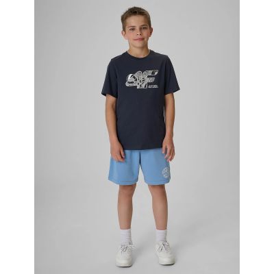 4. T-shirt regular z nadrukiem chłopięcy 4F 4FJRAW26TTSHM4349-22S