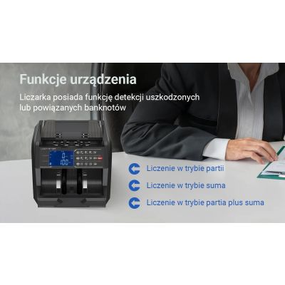 13. Profesjonalna liczarka nominałowa do banknotów Extralink LockStar MG X-600 UV, IR