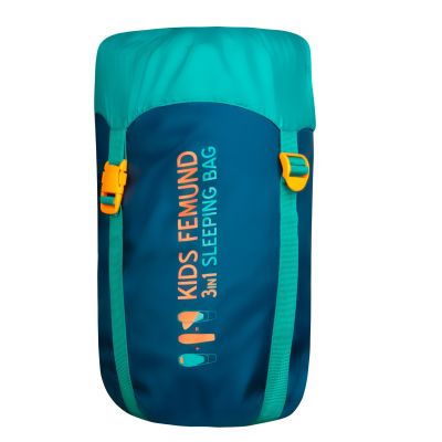 6. Śpiwór Trollkids Femund 3in1 zielony morski/niebieski madeirowski/zachód słońca na Saharze (695-358)