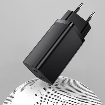 12. Baseus GaN2 Lite szybka ładowarka sieciowa 65W USB / USB Typ C Quick Charge 3.0 Power Delivery (azotek galu) czarny (CCGAN2L-B01)